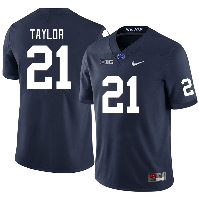 Men #21 Carmelo Taylor Penn State Nittany Lions College Football Jerseys Stitched Sale-Navy - Click Image to Close